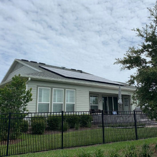 solar panels on residential roof