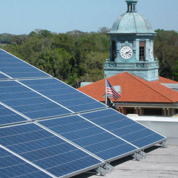 solar panels on commercial building