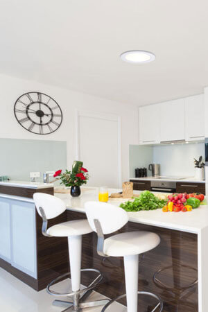 natural light in kitchen from solar tubular light