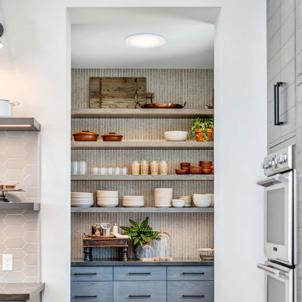 natural light inside pantry from tubular skylight